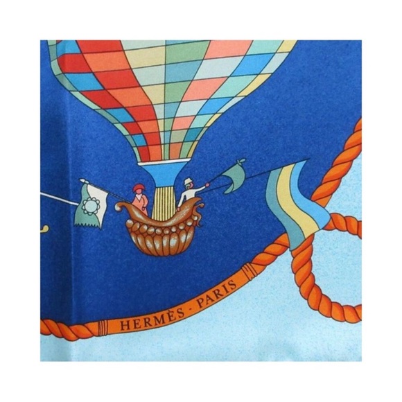 HERMES Les Folies Du Ciel Silk Scarf Carre 90 - Picture 5 of 17
